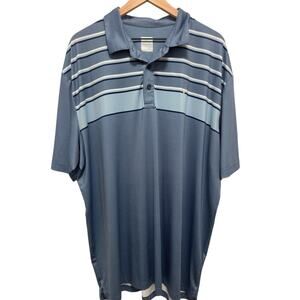 Callaway Shirt Men's 2XL XXL Blue Opti Dri Golf  Polo Short Sleeve Striped